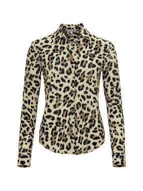 NWT Printed Tania Long sleeve Snap Front Top in Exotic Cheetah size XL